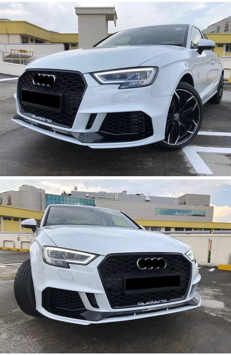 Luxury Sports Luxury Sports RS3 Style Front Bumper With Grill Audi A3 8V Facelift 17-19 -PP SR