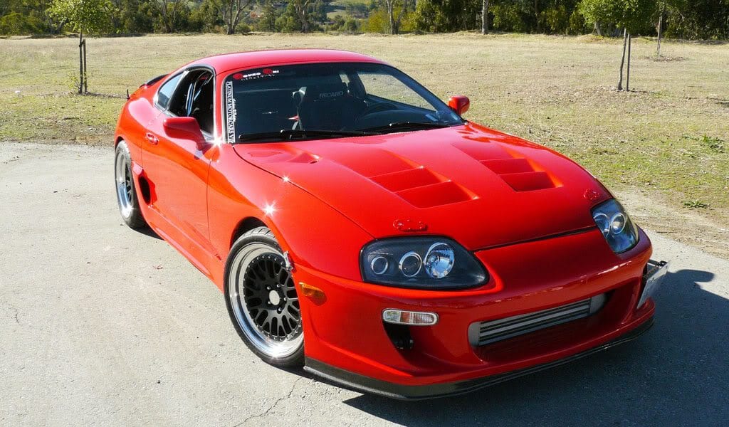 Luxury Sports Luxury Sports Top Secret Style Fiberglass Bonnet For Toyota Supra SR