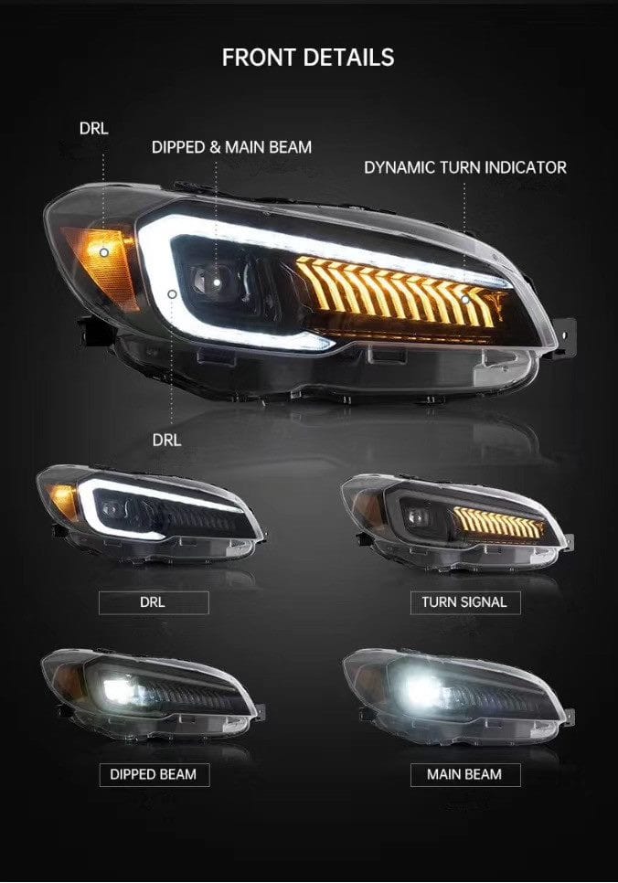 Luxury Sports Luxury Sports Type 1 Style LED Headlights For Subaru WRX STI VAB -PP SR