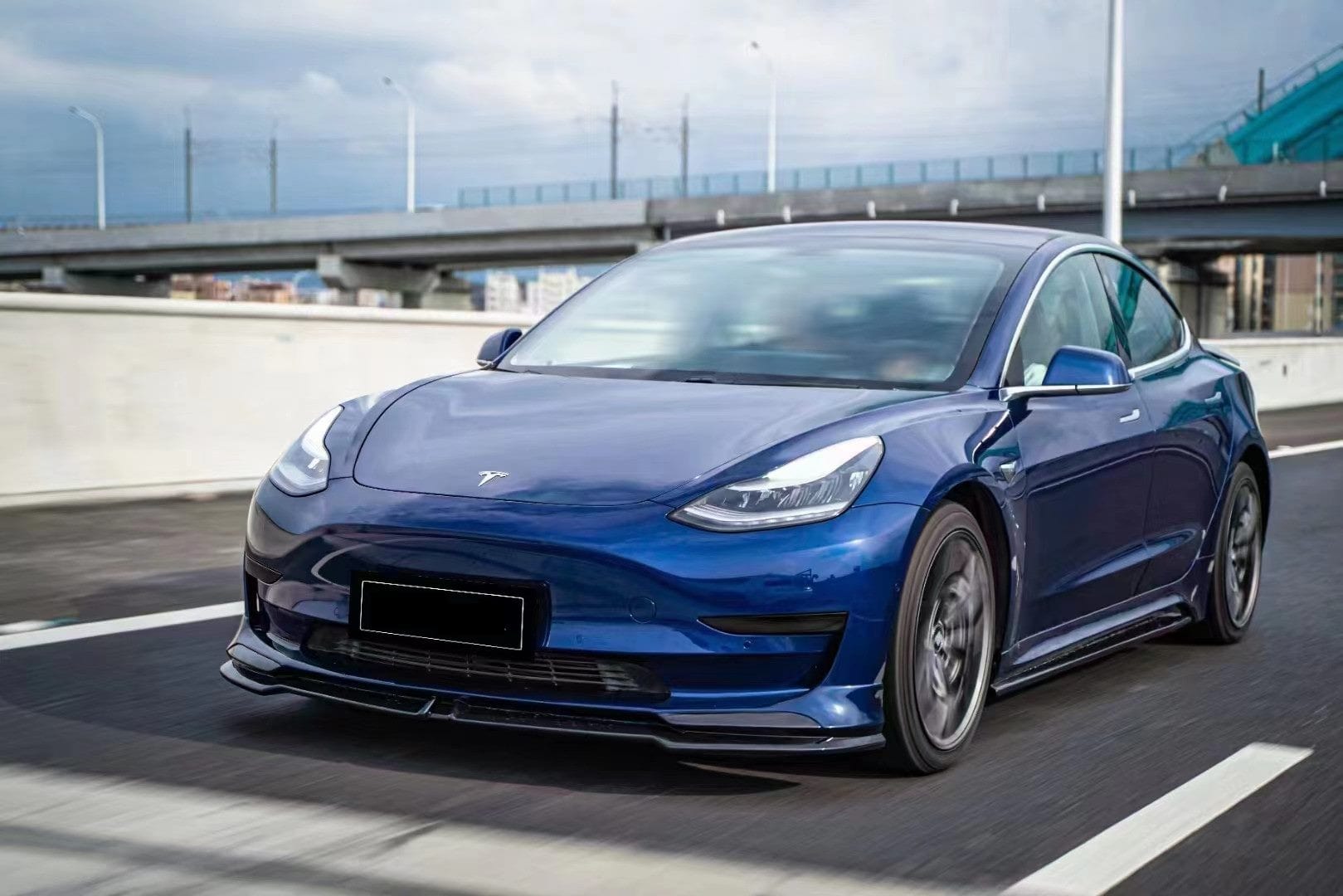 Luxury Sports SR Type A Style Plastic Front Lip For Tesla Model 3 SR