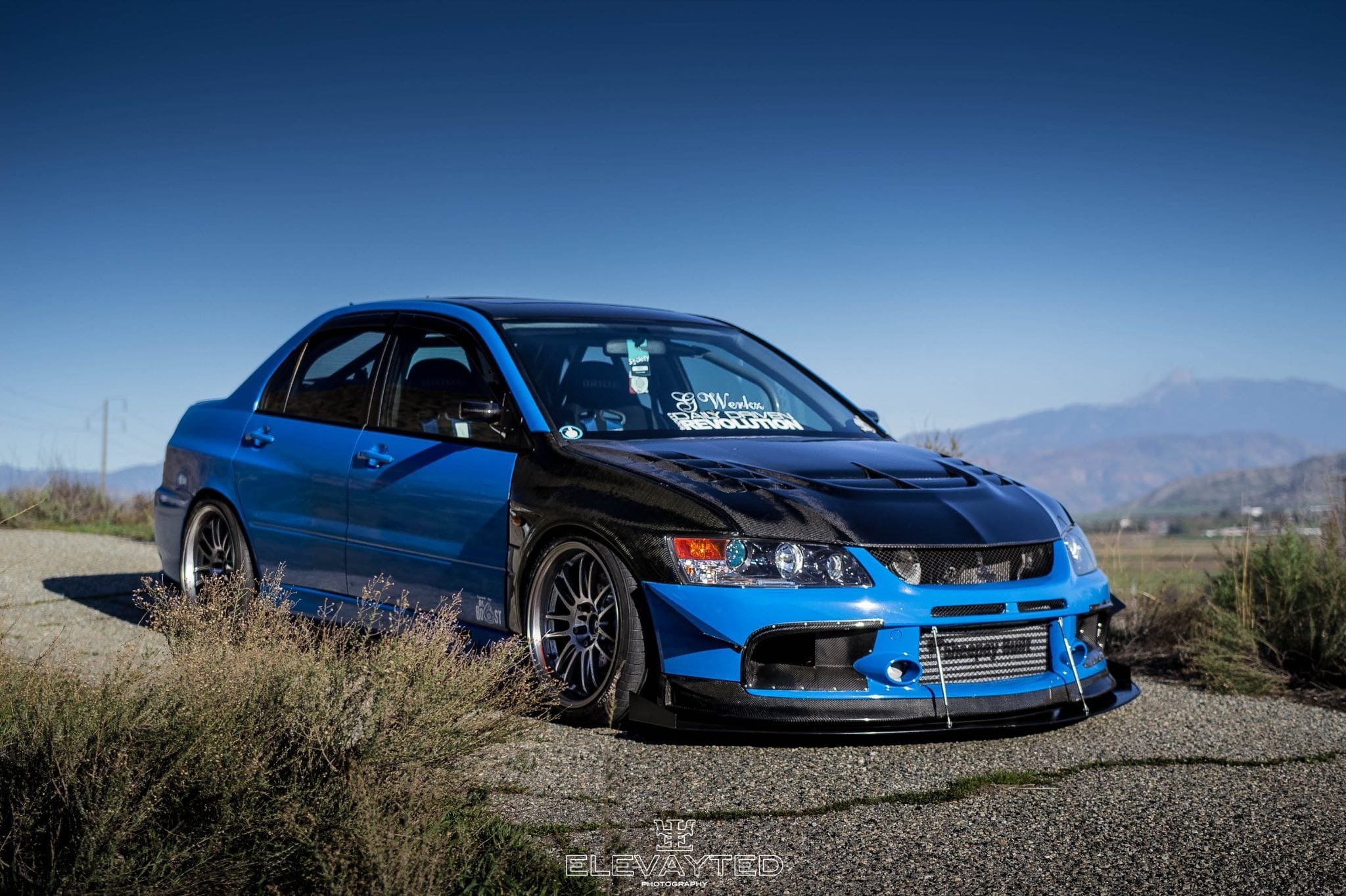 Luxury Sports Luxury Sports Voltex Style Carbon Bonnet For Mitsubishi EVO 7-9 SR