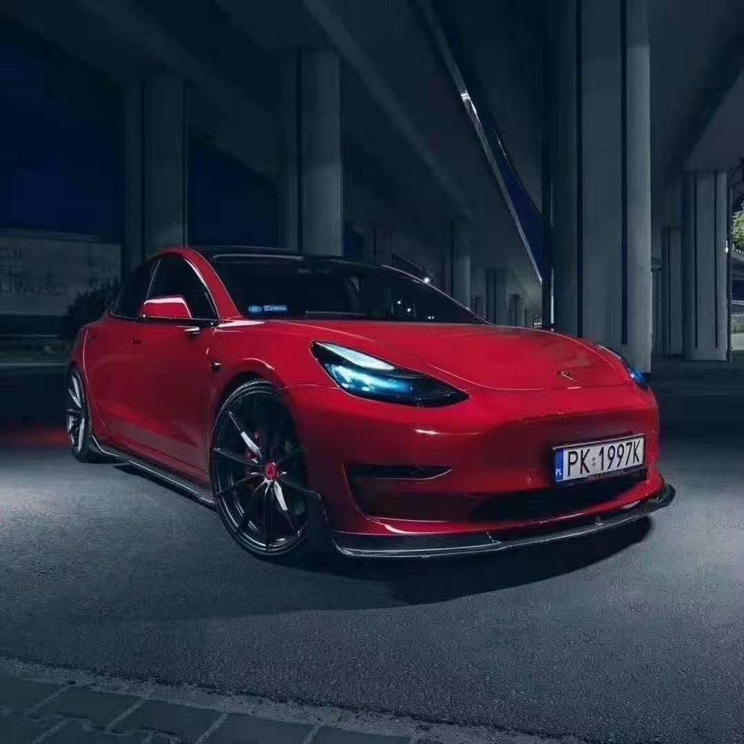 Luxury Sports Luxury Sports Vorsteiner Style Carbon Front Lip For Tesla Model 3 -PP SR