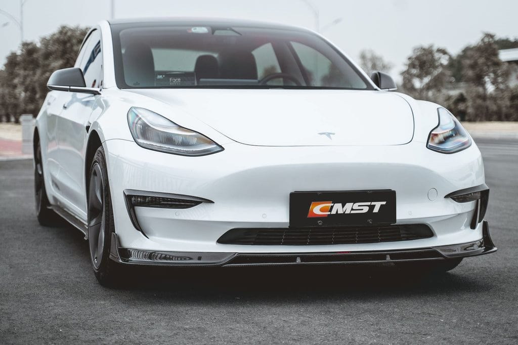 Luxury Sports Pay Total Price Now Luxury Sports CMST Carbon Front Lip With Bumper Canards For Tesla Model 3 -PP SR