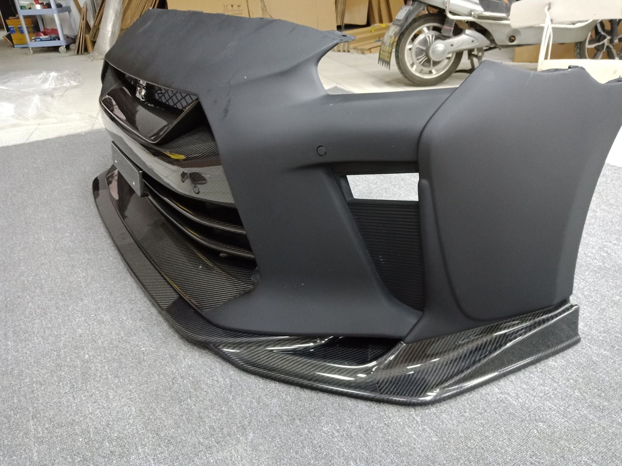 Luxury Sports Pay Total Price Now Luxury Sports Top Secret Style Front Bumper + Front Diffuser For GTR R35 -PP SR