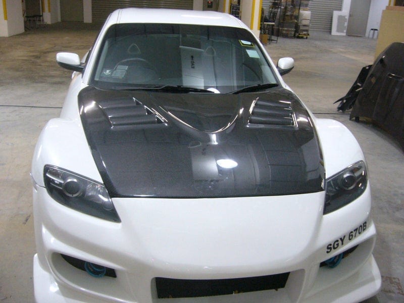 Luxury Sports Pay Total Price Now Luxury Sports Type 3 Style Carbon Bonnet For Mazda RX8 -PP SR