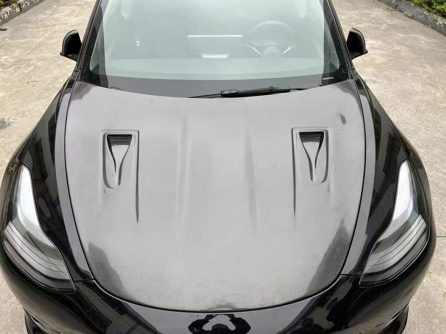 Luxury Sports Pay Total Price Now Luxury Sports Vented Carbon Bonnet For Tesla Model 3 -PP SR