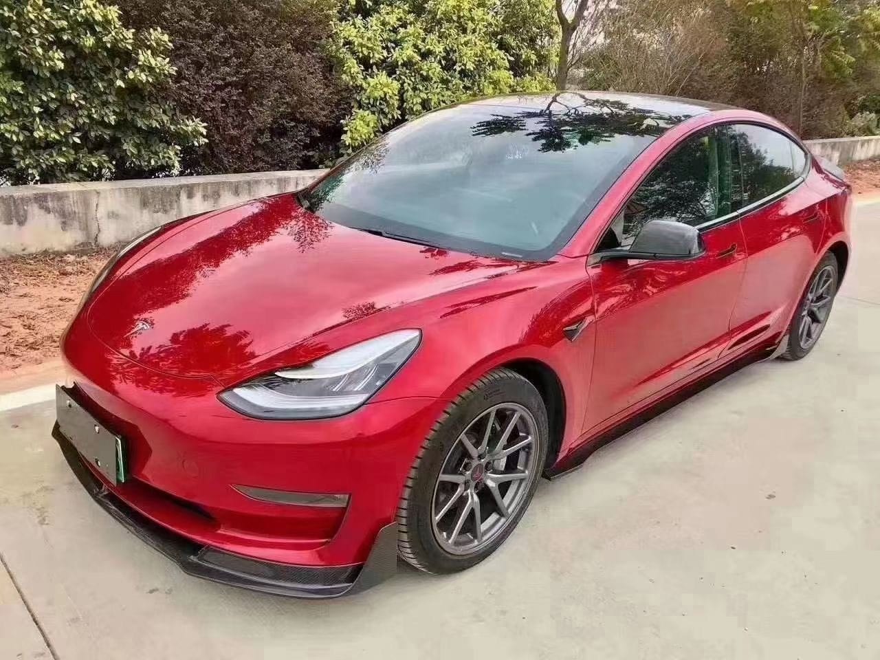 Luxury Sports Pay Total Price Now Luxury Sports Vorsteiner Style Carbon Front Lip For Tesla Model 3 -PP SR