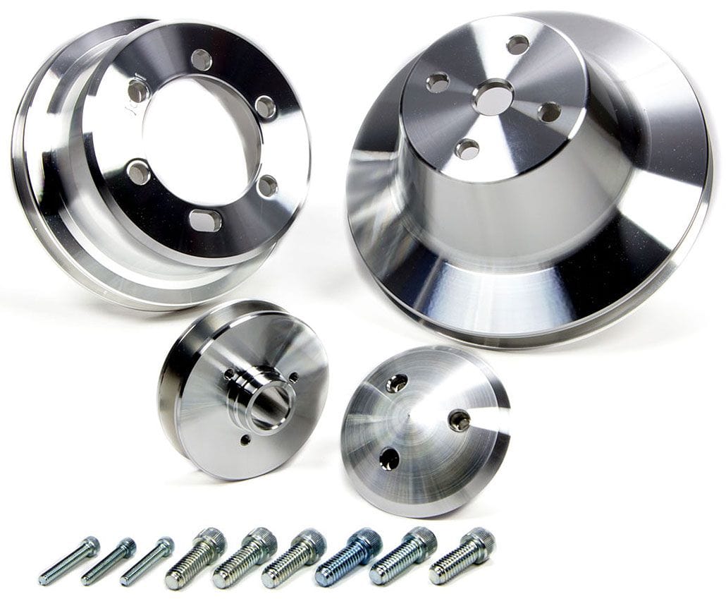 MARCH Billet Aluminium, Suit Chrysler 318-360 1970-On, Driver Side Lower Ra March Performance March Performance 1-Groove V-Belt Pulley Set MPP10210 SR