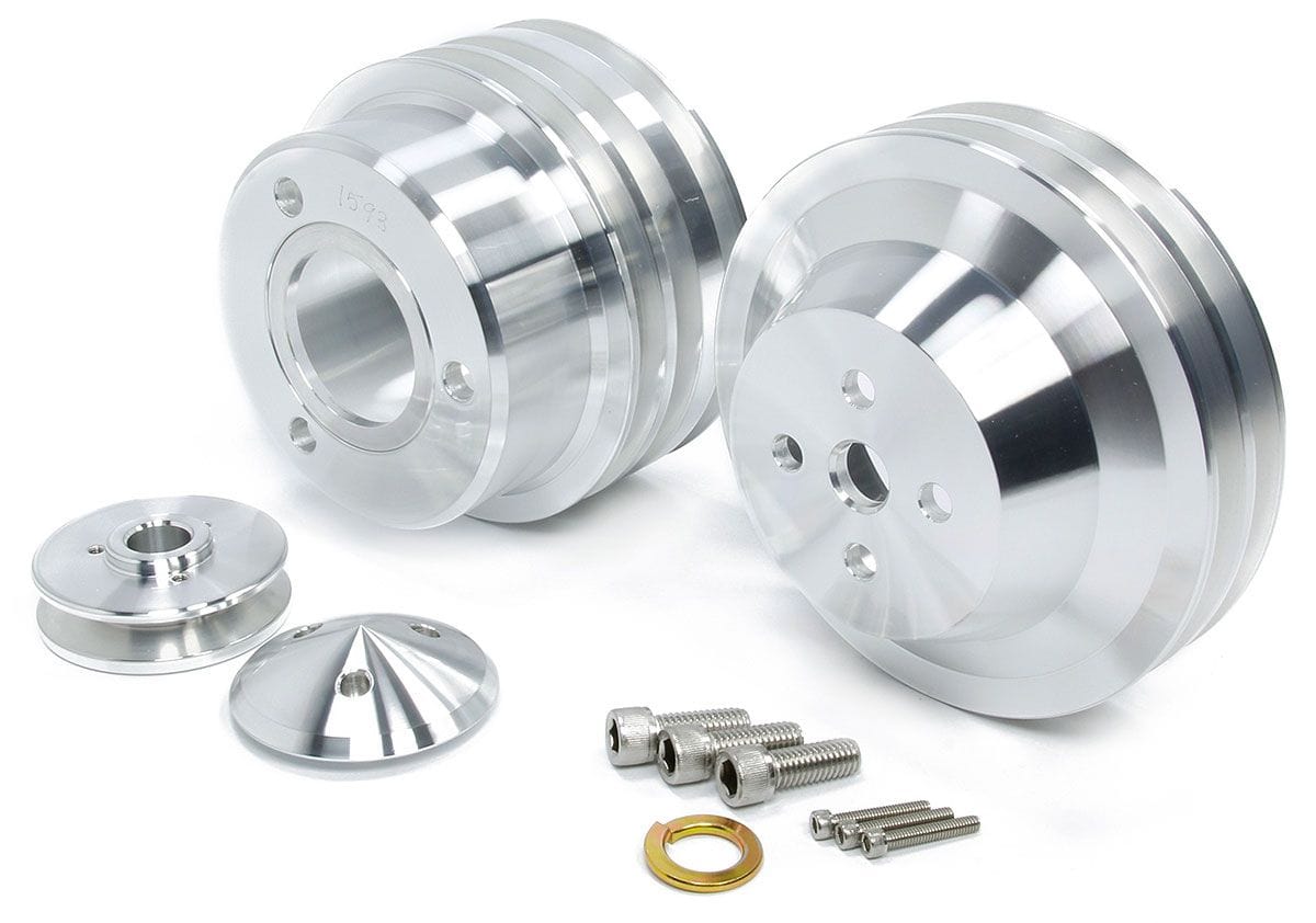 MARCH Billet Aluminium, Suit Ford 289-351W 1965-69 March Performance March Performance 3-Groove V-Belt Pulley Set MPP1595 SR