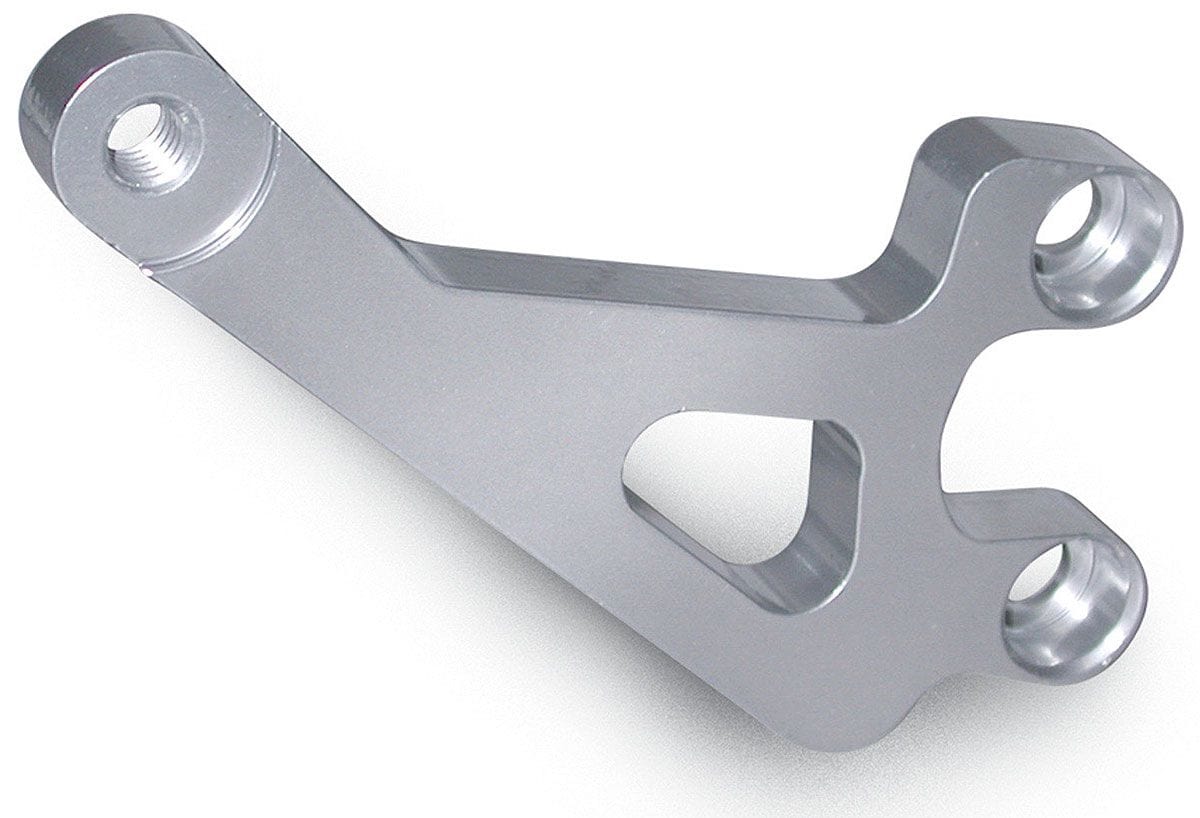 MARCH Billet Aluminium, Suit SB Chevy with Long Water Pump, R/H Top Mount March Performance March Performance "Ultra" Alternator Bracket, Clear Powder Coated MPP20120 SR