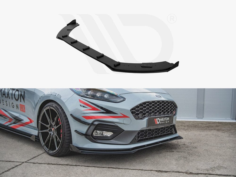 Maxton Design Black + Gloss Flaps Front Splitter (+flaps) Ford Fiesta MK8 ST/ ST Line 2017- Maxton Design SR