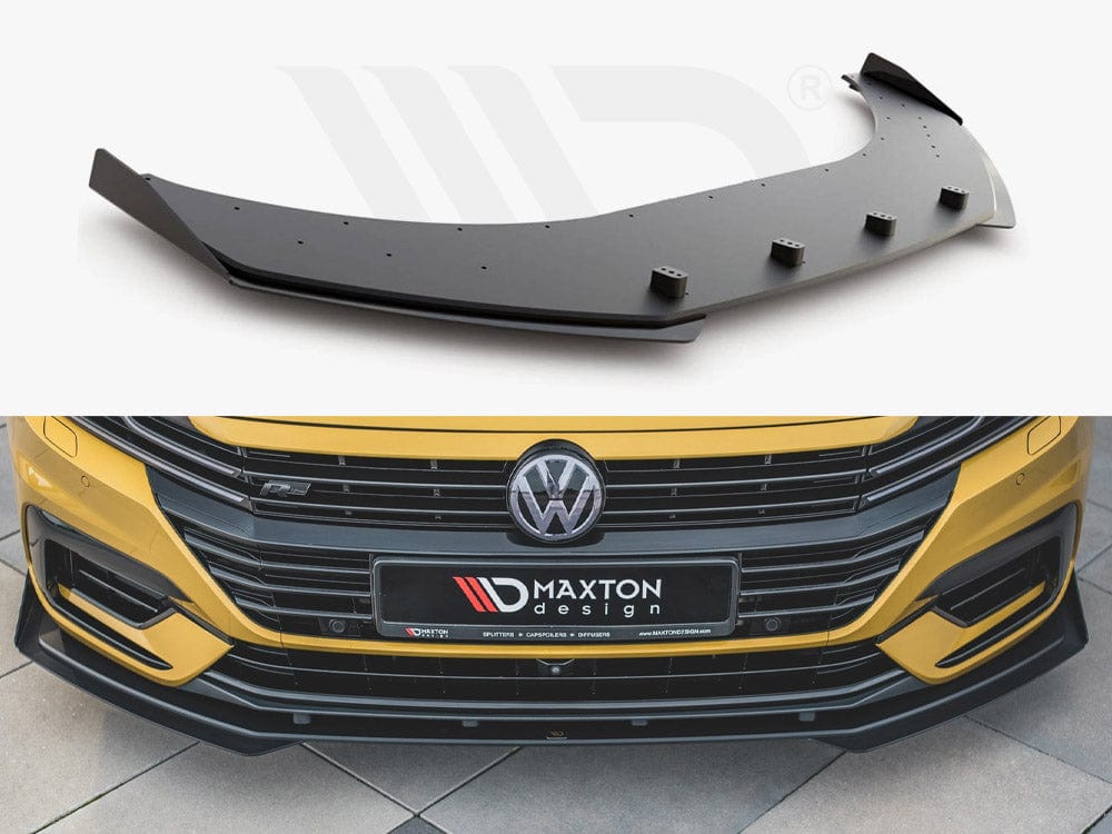 Maxton Design Black + Gloss Flaps Front Splitter + Flaps VW Arteon R-Line 2017- Maxton Design SR