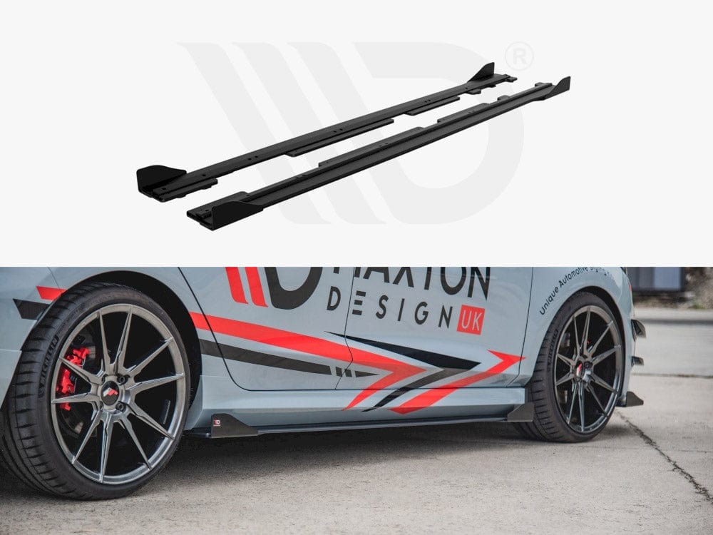Maxton Design Black + Gloss Flaps Maxton Racing Side Skirts Diffusers + Flaps Ford Fiesta Mk8 ST / ST-Line Maxton Design SR