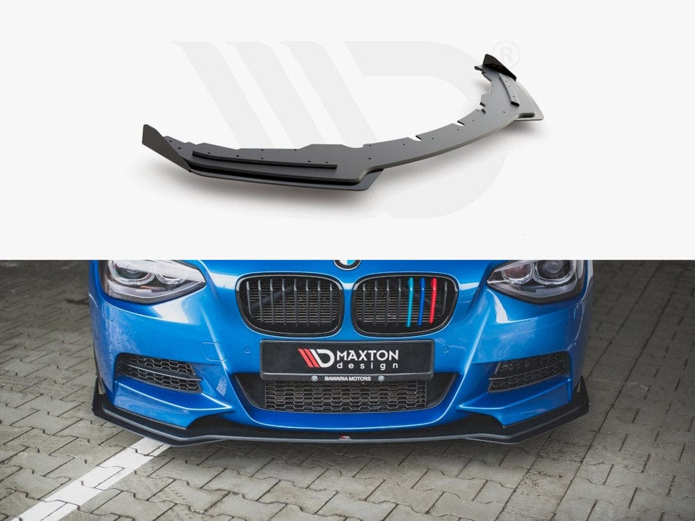 Maxton Design Black + Gloss Flaps Racing Durability Front Splitter + Flaps BMW M135I F20 2011-2015 Maxton Design SR