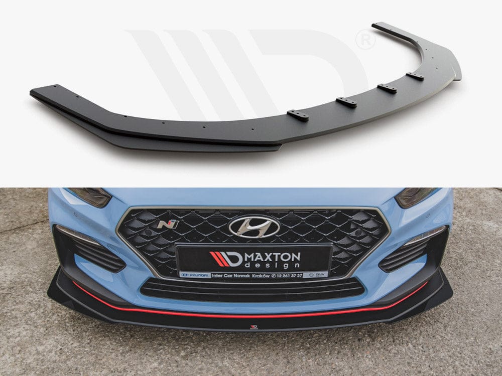 Maxton Design Black + Gloss Flaps Racing Durability Front Splitter + Flaps Hyundai I30 N Mk3 Hatchback / Fastback Maxton Design SR