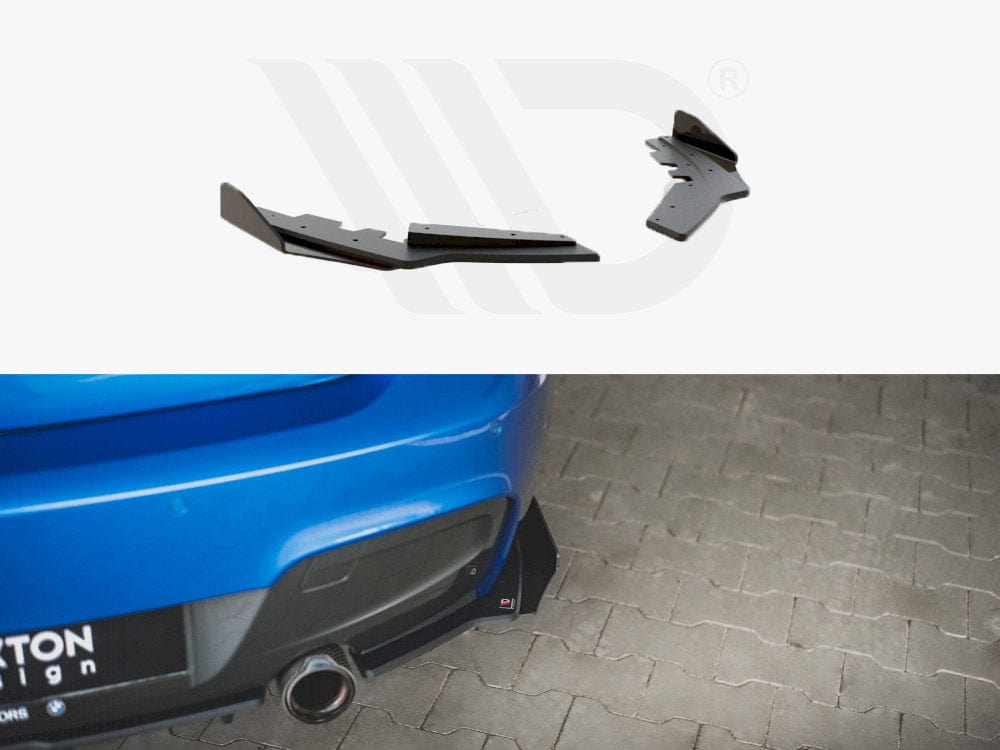 Maxton Design Black + Gloss Flaps Racing Durability Rear Side Splitters (+flaps) Bmw M135I F20 2011-2015 Maxton Design SR