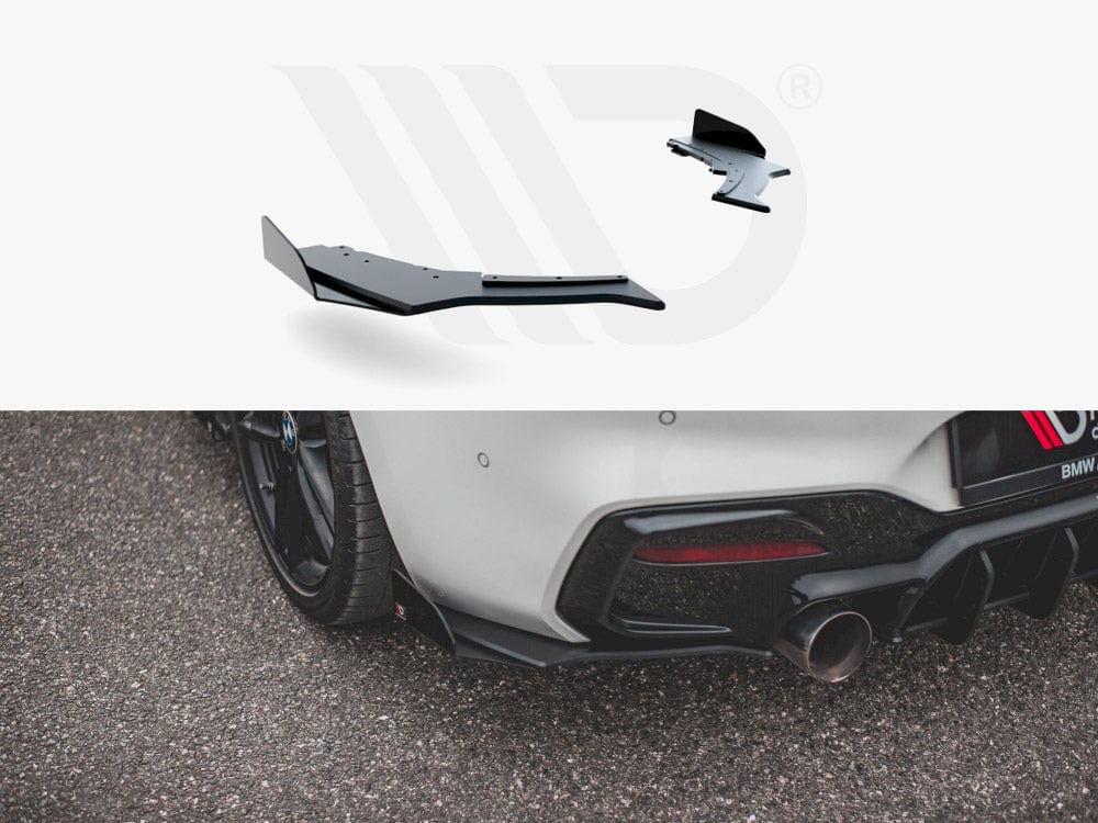 Maxton Design Black + Gloss Flaps Racing Durability Rear Side Splitters V.3 + Flaps BMW 1 F20 M140i Maxton Design SR
