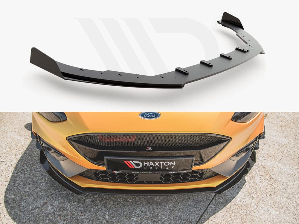 Maxton Design Black + Gloss Flaps Street PRO Front Splitter + Flaps Ford Focus ST / ST-Line Mk4 Maxton Design SR