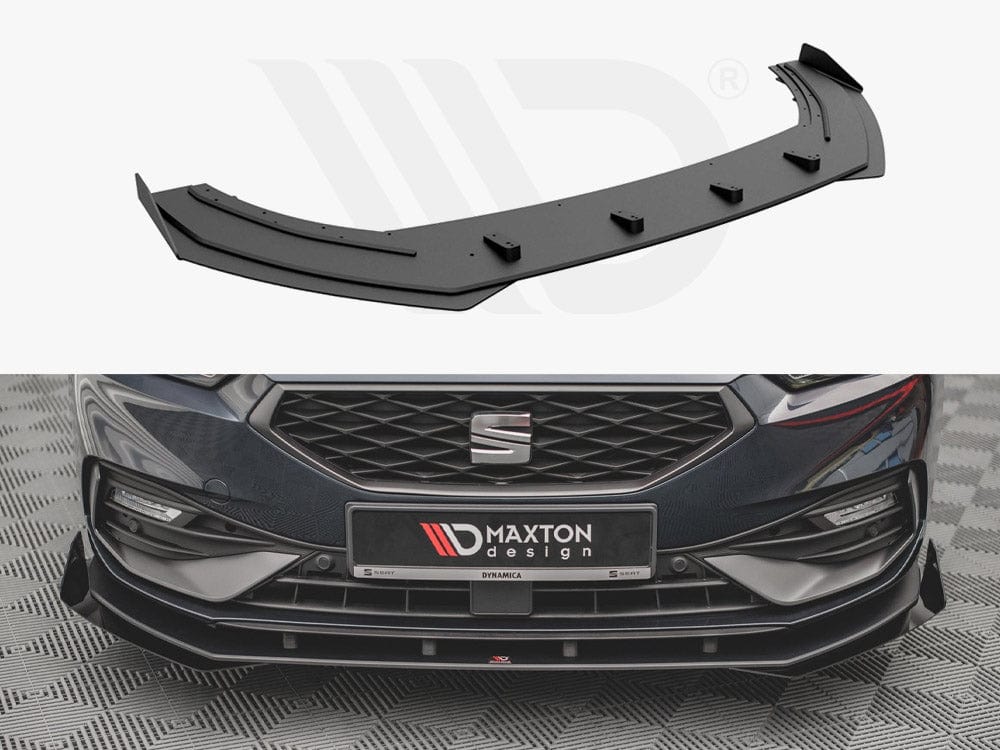 Maxton Design Black + Gloss Flaps Street PRO Front Splitter + Flaps Seat Leon FR Mk4 2020- Maxton Design SR