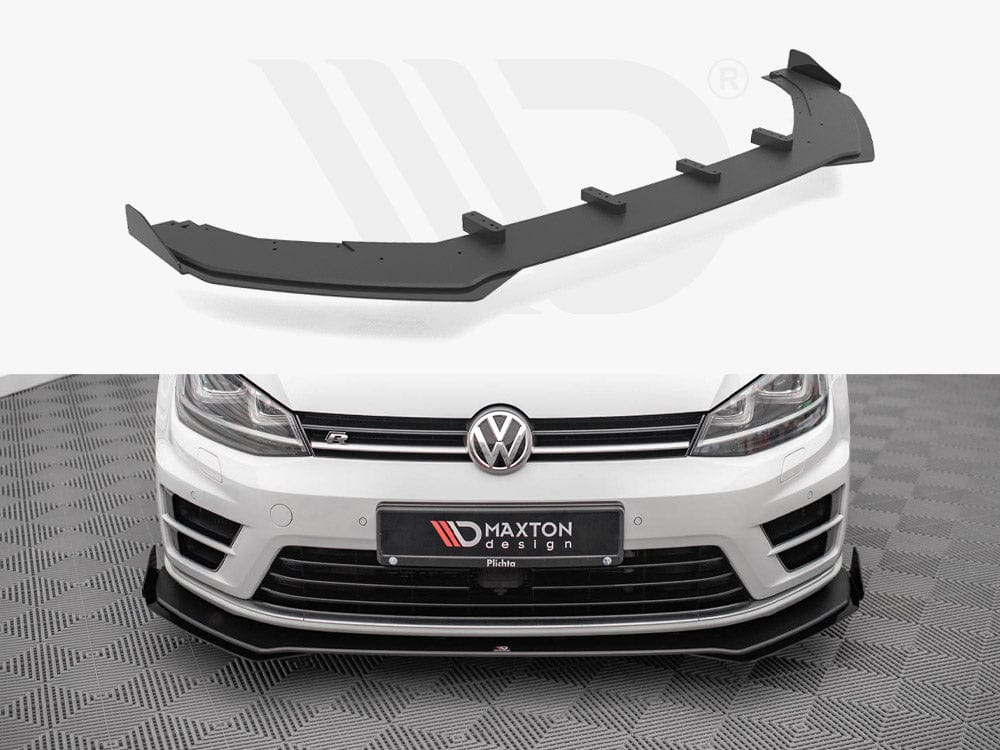 Maxton Design Black + Gloss Flaps Street PRO Front Splitter V.1 (+flaps) VW Golf R MK7 2013-2016 Maxton Design SR