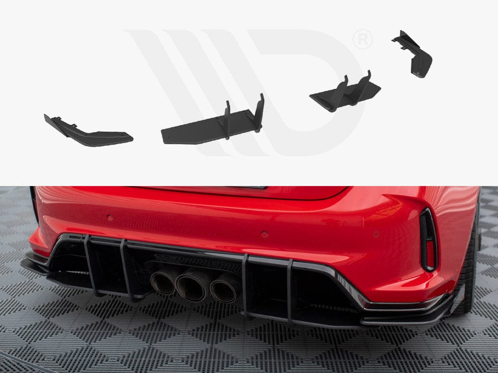 Maxton Design Black + Gloss Flaps Street PRO Rear Diffuser + Flaps Honda Civic Type-R Mk 11 Maxton Design SR