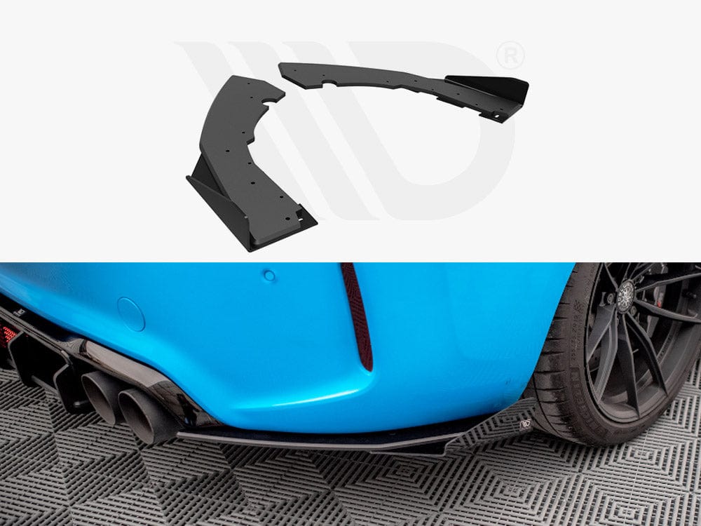 Maxton Design Black + Gloss Flaps Street PRO Rear Side Splitters (+flaps) Bmw M2 F87 2016-2020 Maxton Design SR