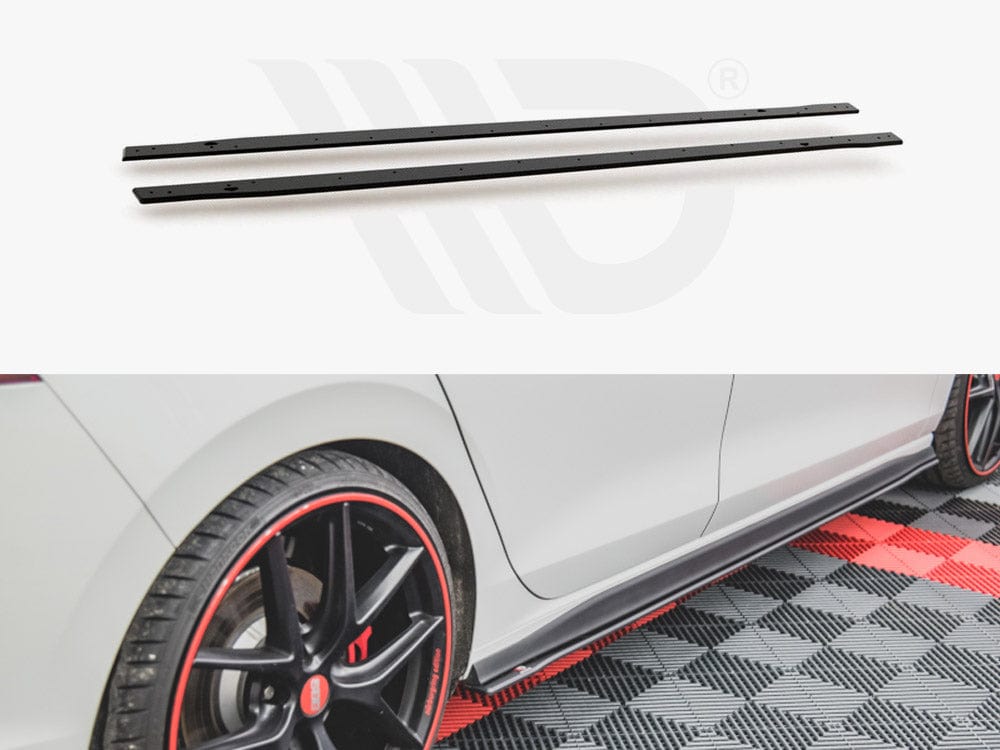 Maxton Design Black Racing Durability Side Skirts Diffusers VW Golf 8 GTI / GTI Clubsport / R-line 2020- Maxton Design SR