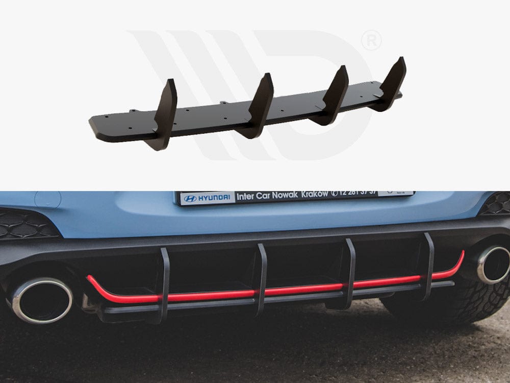 Maxton Design Black Rear Diffuser V1 Hyundai I30 N MK3 Hatchback 2017-2020 Maxton Design SR