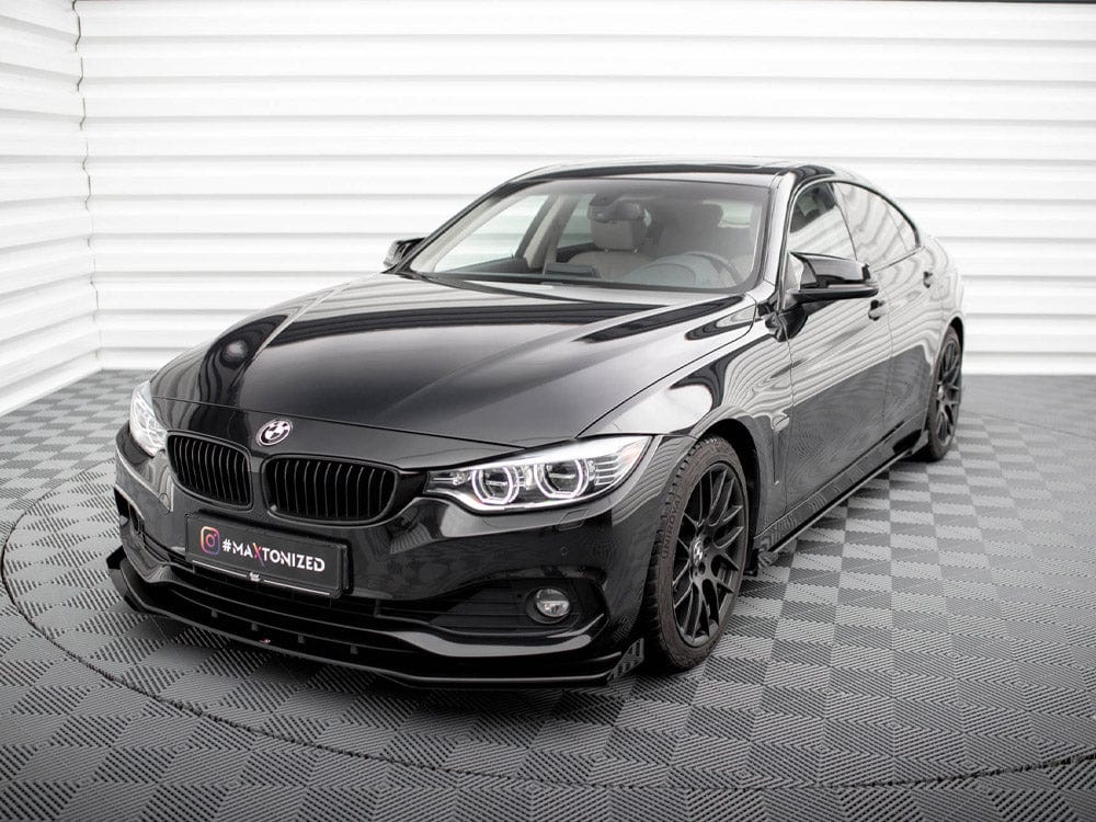 Maxton Design Black-Red + Gloss Flaps Street PRO Front Splitter + Flaps BMW 4 Gran Coupe F36 Maxton Design SR