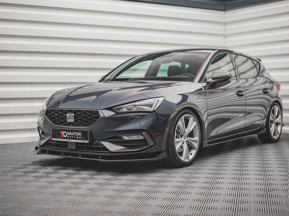 Maxton Design Black-Red + Gloss Flaps Street PRO Front Splitter + Flaps Seat Leon FR Mk4 2020- Maxton Design SR