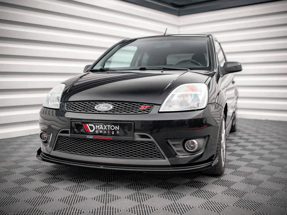 Maxton Design Black-Red + Gloss Flaps Street PRO Front Splitter V.1 + Flaps Ford Fiesta ST Mk6 Maxton Design SR