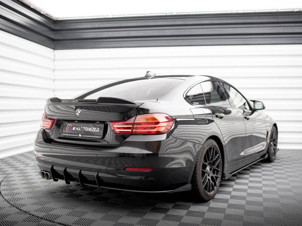 Maxton Design Black-Red + Gloss Flaps Street PRO Rear Diffuser + Flaps BMW 4 Gran Coupe F36 Maxton Design SR