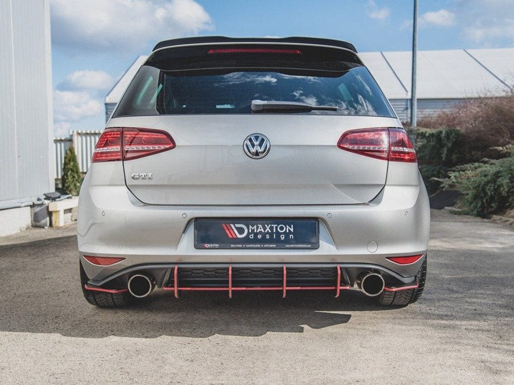 Maxton Design Black-Red Maxton Racing Rear Diffuser V.2 VW Golf Mk7 GTI Maxton Design SR