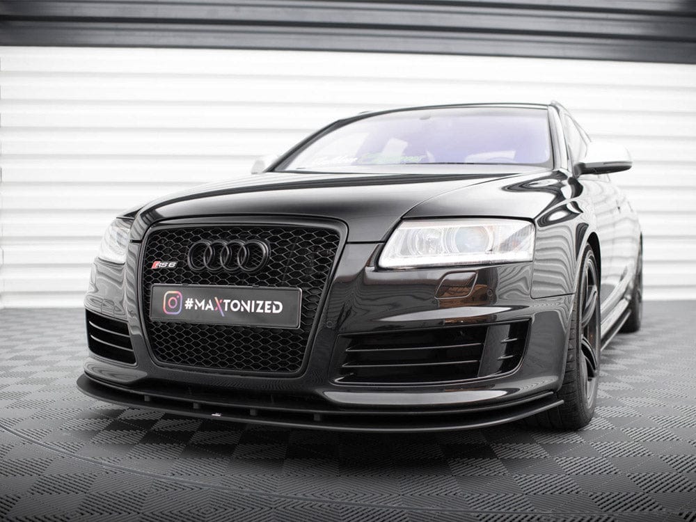 Maxton Design Black-Red Street PRO Front Splitter Audi RS6 Avant C6 Maxton Design SR