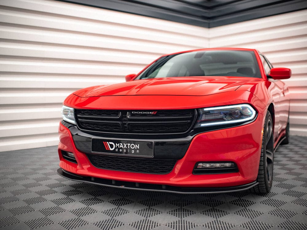 Maxton Design Black-Red Street PRO Front Splitter Dodge Charger RT MK7 Facelift 2014- Maxton Design SR
