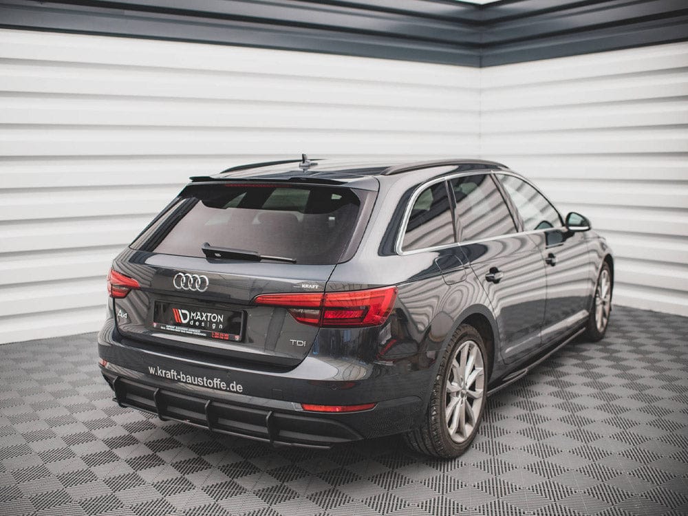 Maxton Design Black-Red Street PRO Rear Diffuser Audi A4 Avant B9 Maxton Design SR