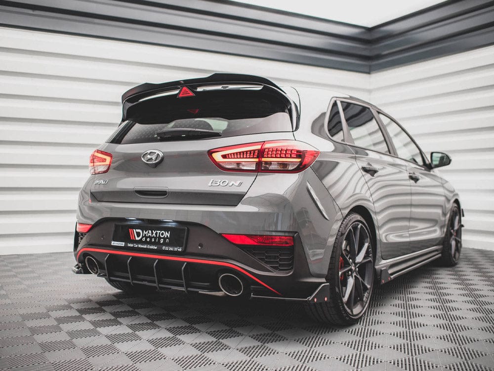 Maxton Design Black-Red Street PRO Rear Diffuser Hyundai I30 N Hatchback MK3 Facelift 2020- Maxton Design SR