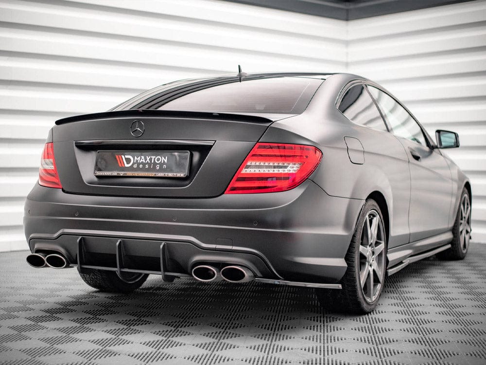 Maxton Design Black-Red Street Pro Rear Diffuser Mercedes C Coupe AMG-Line C204 Maxton Design SR