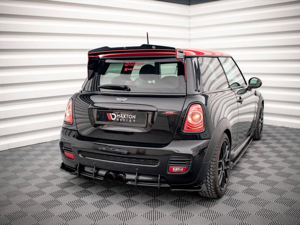 Maxton Design Black-Red Street PRO Rear Diffuser Mini Cooper John Cooper Works R56 Maxton Design SR