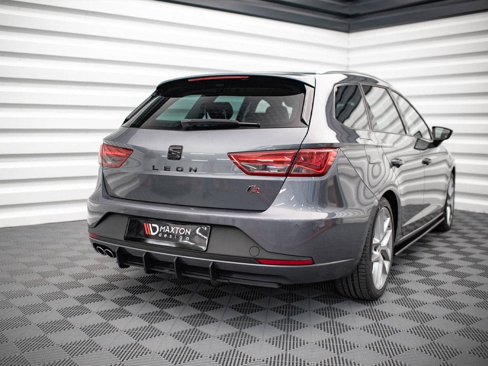 Maxton Design Black-Red Street PRO Rear Diffuser Seat Leon FR Sportstourer MK3 2012-2016 Maxton Design SR