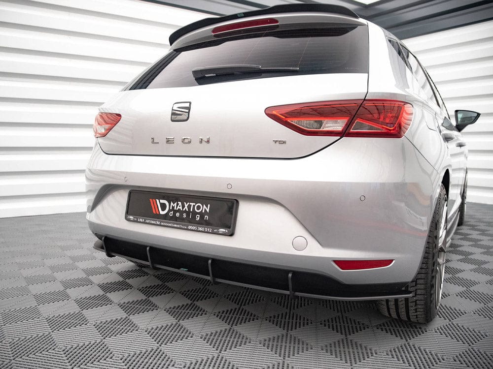Maxton Design Black-Red Street PRO Rear Diffuser Seat Leon Hatchback Mk3 2012-2016 Maxton Design SR