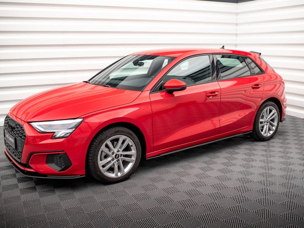 Maxton Design Black-Red Street PRO Side Skirts Diffusers Audi A3 8Y Maxton Design SR