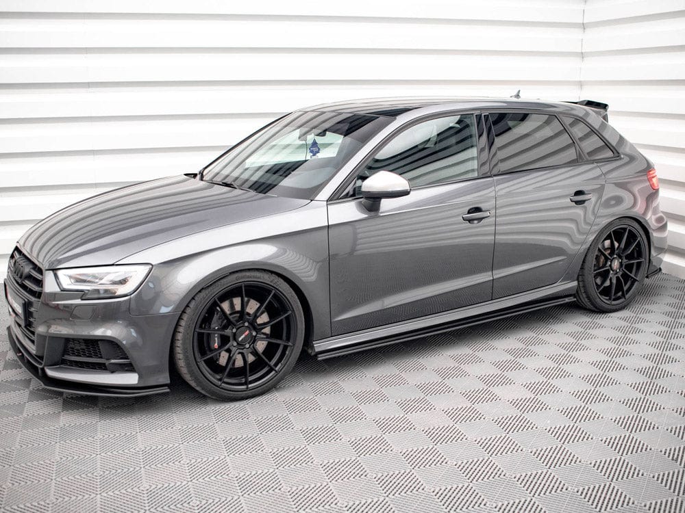 Maxton Design Black-Red Street PRO Side Skirts Diffusers Audi S3 / A3 S-Line Sportback 8V Facelift Maxton Design SR