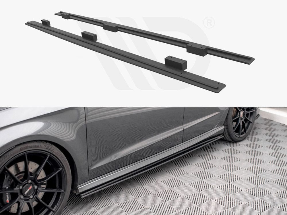 Maxton Design Black Street PRO Side Skirts Diffusers Audi S3 / A3 S-Line Sportback 8V Facelift Maxton Design SR