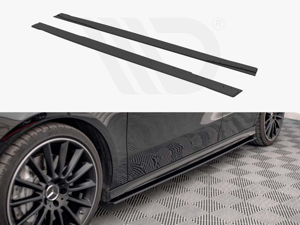 Maxton Design Black Street PRO Side Skirts Diffusers Mercedes A35 AMG / AMG-Line Aero Pack W177 Maxton Design SR