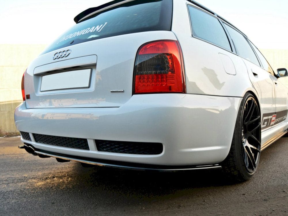 Maxton Design Carbon Look / White Rear Splitter Audi RS4 B5 (With A Vertical BAR) Maxton Design SR