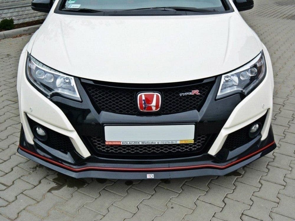 Maxton Design Carbon Look / Yellow Front Splitter V.2 Honda Civic IX Type R 2015-2017 Maxton Design SR