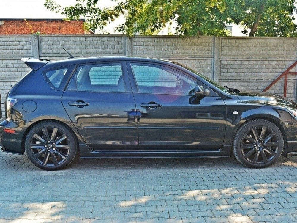 Maxton Design Carbon Look / Yellow Side Skirts Diffusers Mazda 3 MPS MK1 (Preface) Maxton Design SR