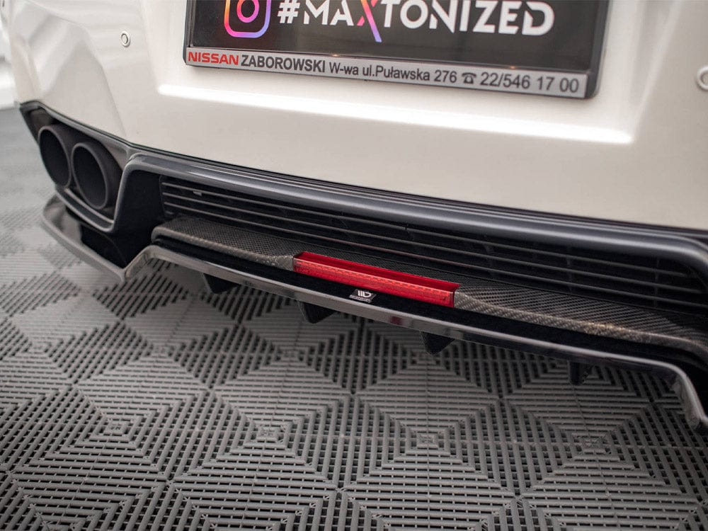 Maxton Design Central Rear Splitter + Flaps Nissan GTR R35 Facelift Maxton Design SR