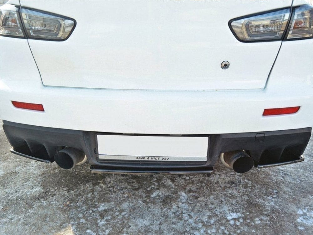 Maxton Design Central Rear Splitter Mitsubishi Lancer EVO X (W/vertical Bars) 2007-2015 Maxton Design SR
